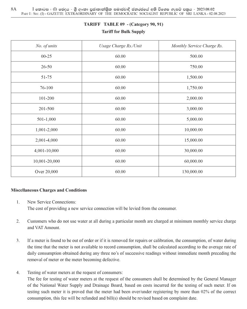 National water supply and drainage board